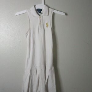 Ralph Lauren Cream Polo Dress with Gold Accent